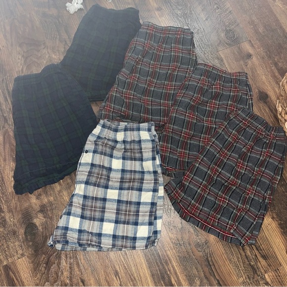 Lot Of 6 LL Bean Mens Cabin Plaid Cotton Flannel PJ Shorts Size XXL Vintage - Picture 1 of 4